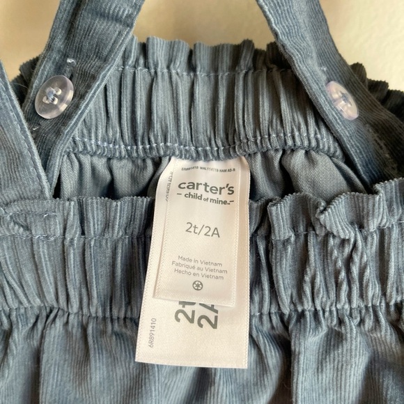 Carter's Blue Corduroy Overalls Girls 2T - Picture 4 of 4